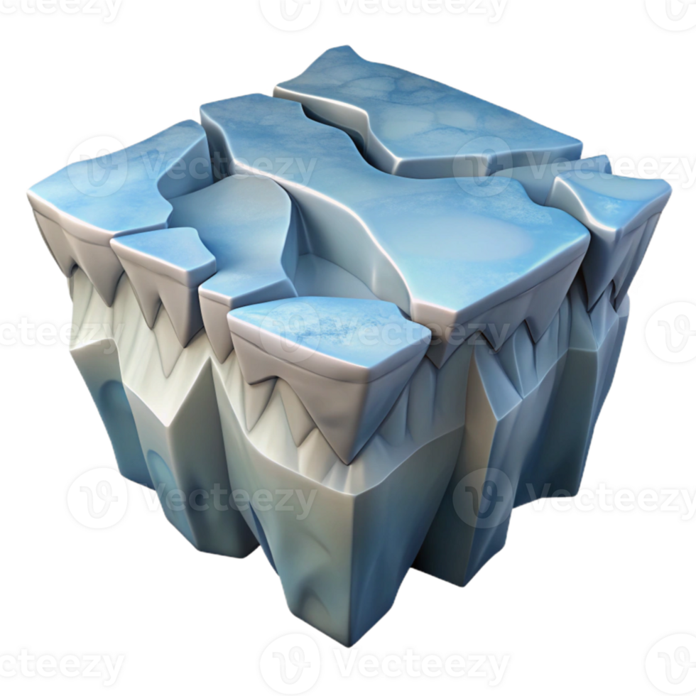 wonderful vintage Antarctic Ice Shelf Glacial Fracture Transparent Background authentic png