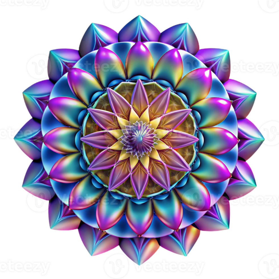 stunning modern Vibrant Geometric Kaleidoscope Pattern exclusive png