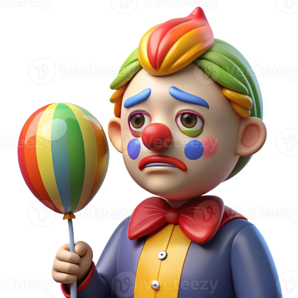 extraordinary rustic Portrait of a Whimsical Clown with Rainbo premium png