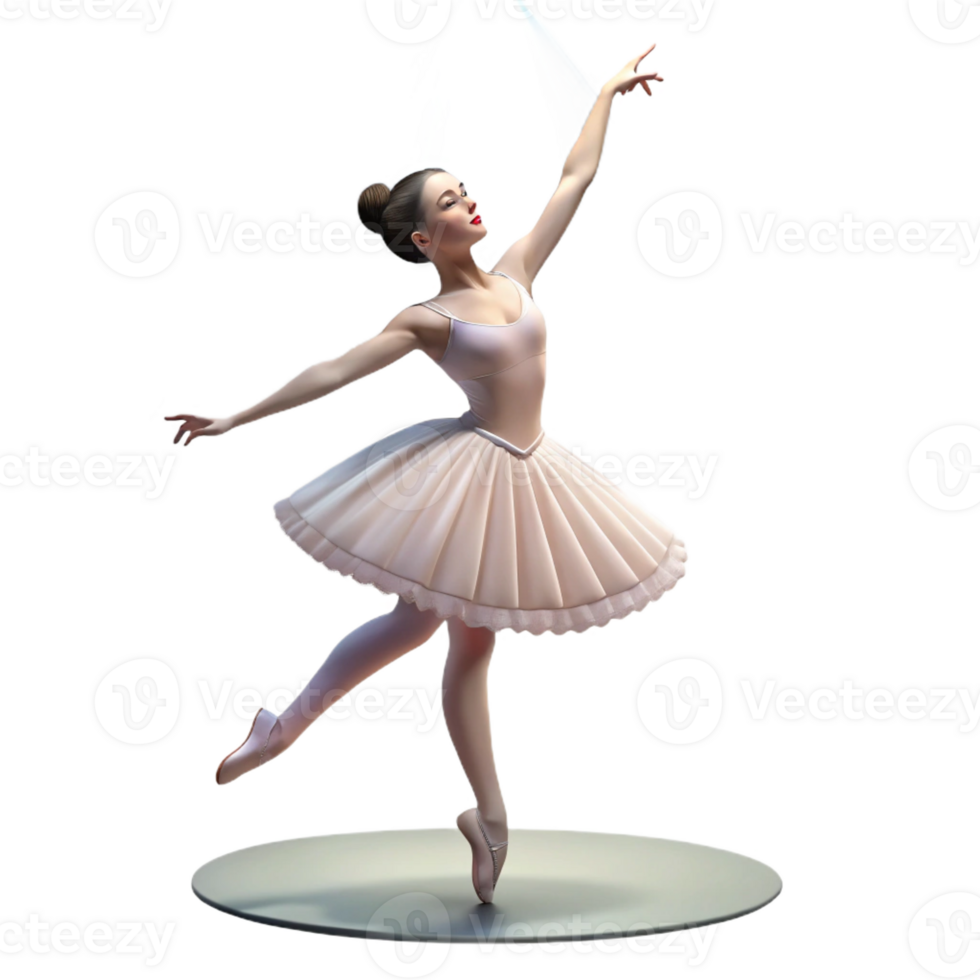 beautiful artistic Portrait of a Graceful Ballerina in a Fl high resolution png