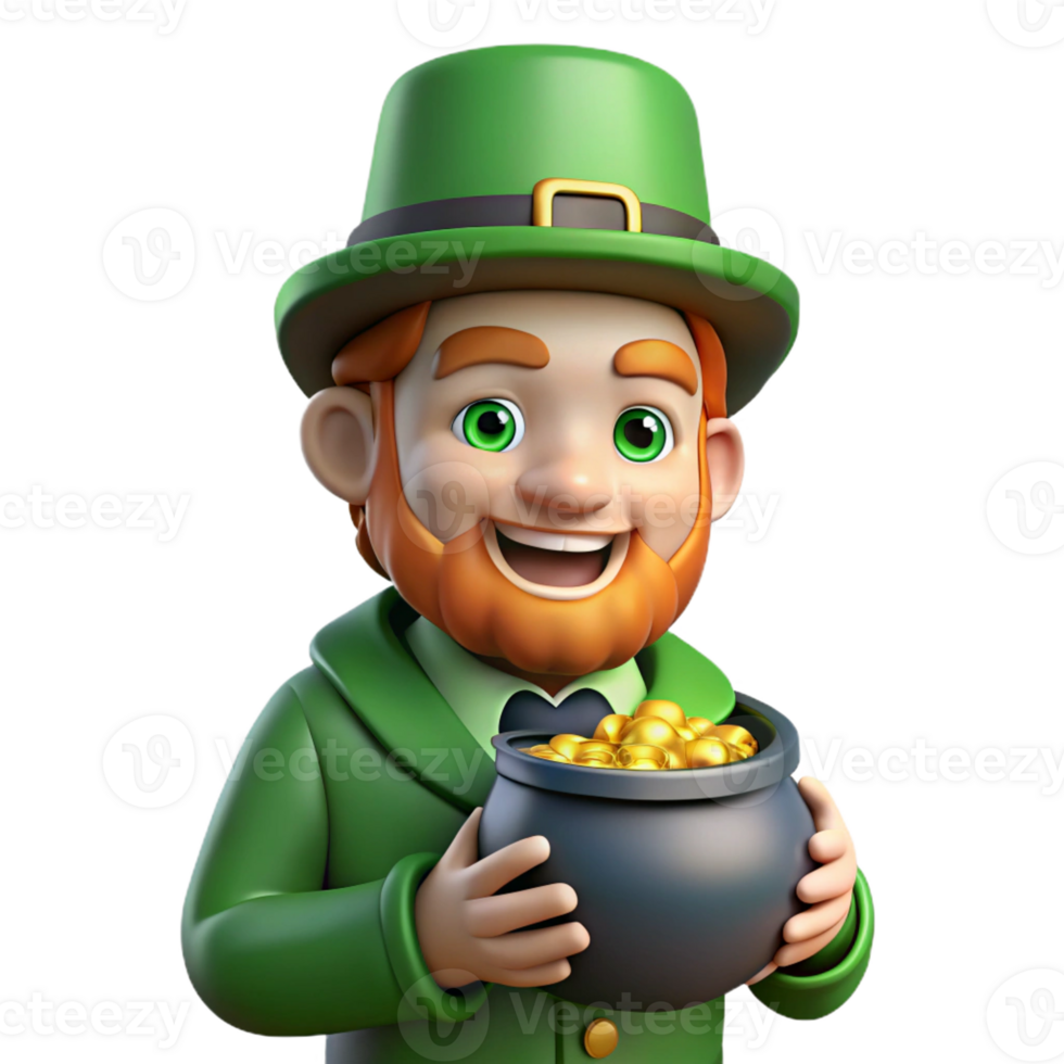 dramatic abstract Portrait of a Mischievous Leprechaun With premium png