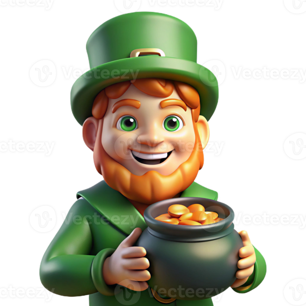 impressive abstract Portrait of a Mischievous Leprechaun With high quality png