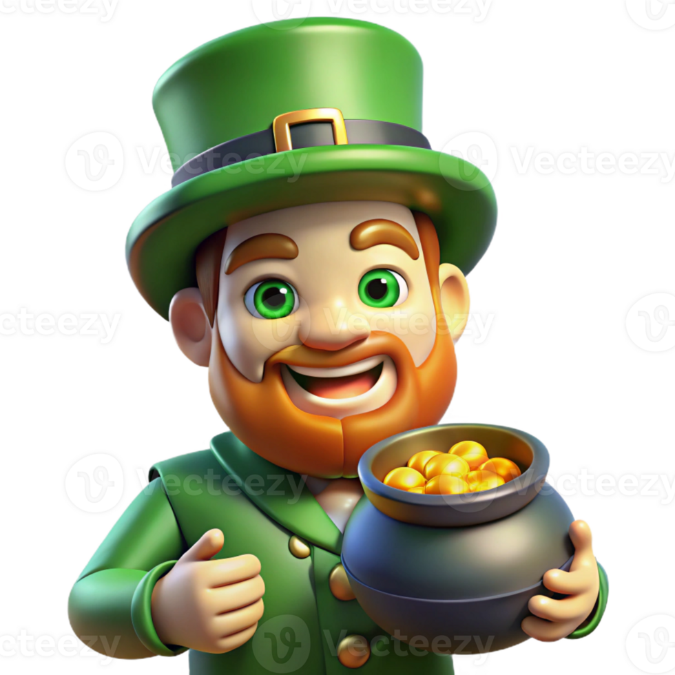 elegant artistic Portrait of a Mischievous Leprechaun With original png