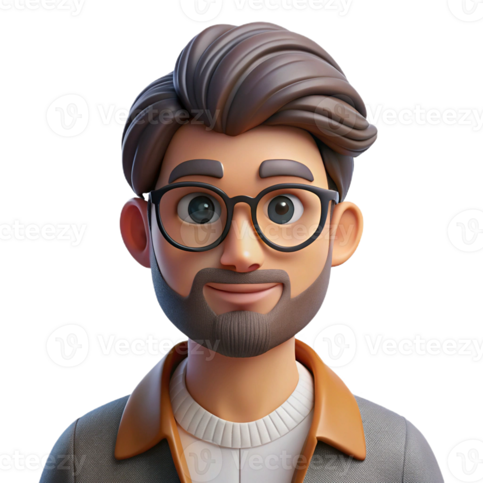 magnificent abstract Portrait of a Stylish Hipster with Thick genuine png
