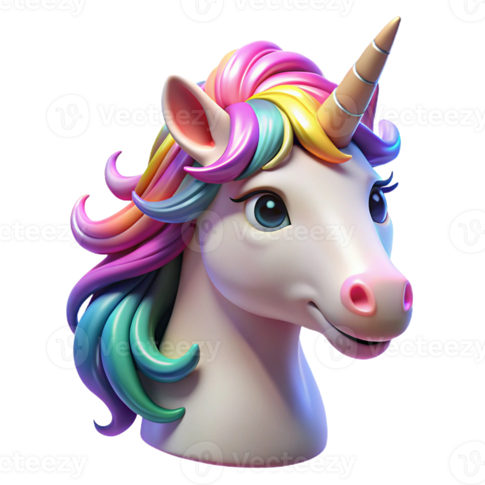 impressive creative Portrait of a Whimsical Unicorn with a Ra high resolution png