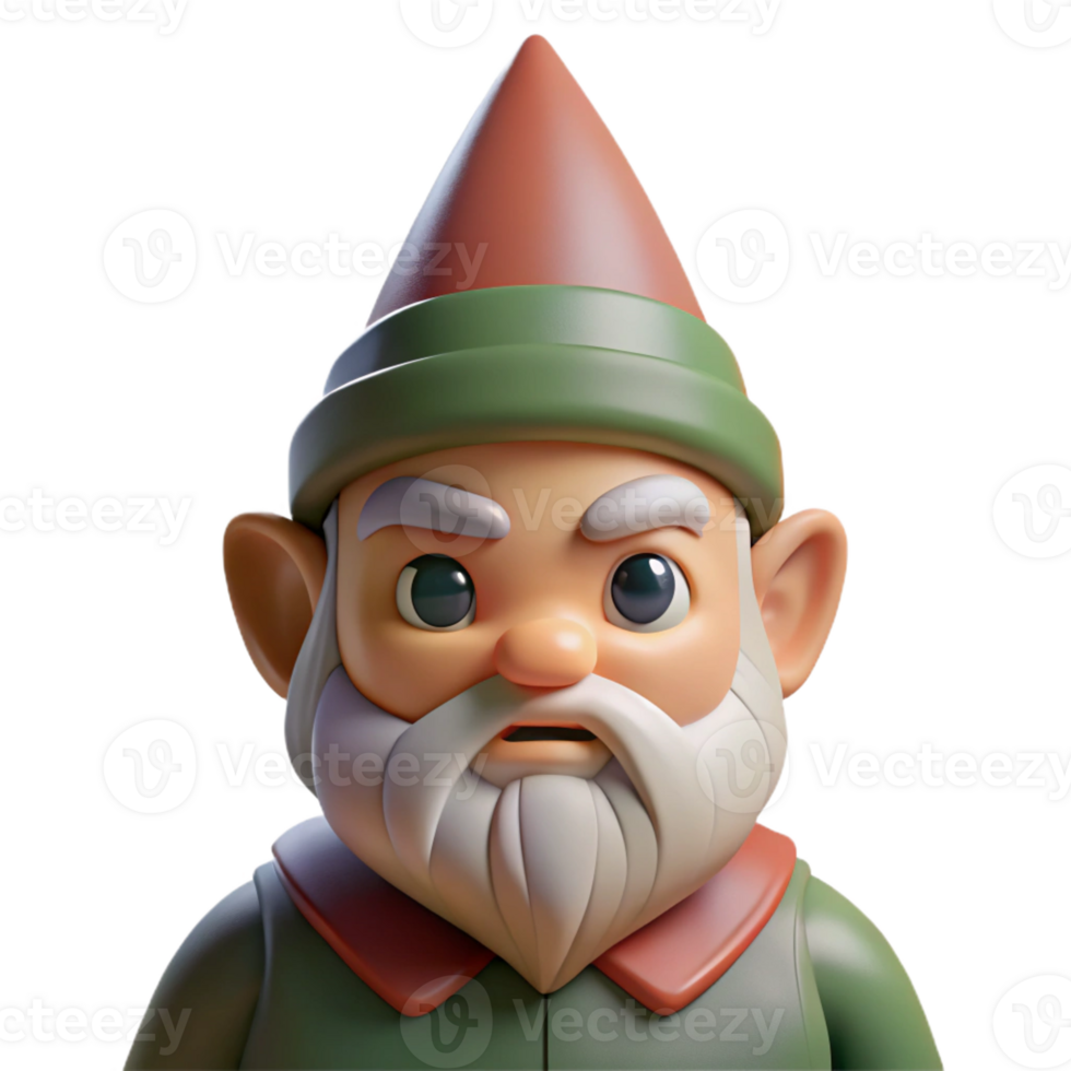 elegant abstract Portrait of a Grumpy Gnome with a Pointed original png