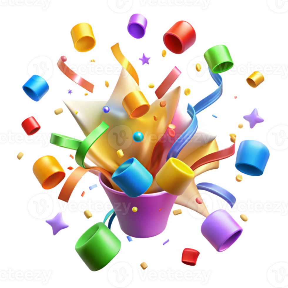 beautiful contemporary A Chaotic Explosion of Colorful Confetti premium png