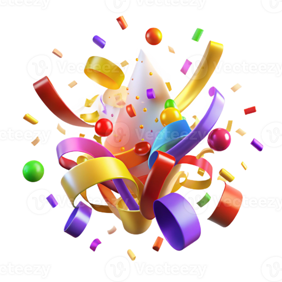 beautiful creative A Chaotic Explosion of Colorful Confetti original png