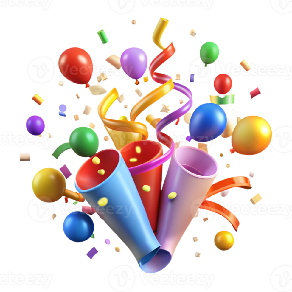 elegant classic A Chaotic Explosion of Colorful Confetti detailed png