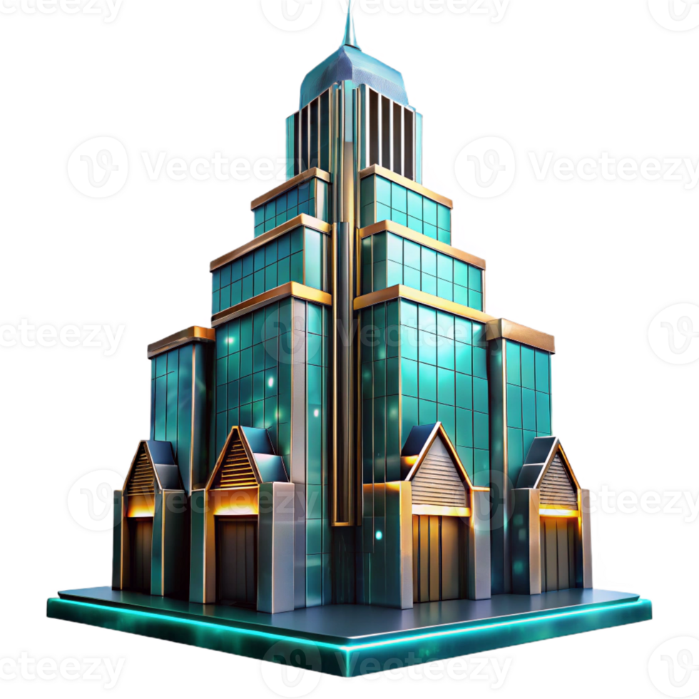 impressive rustic Art Deco Skyscraper Intricate Geometric genuine png