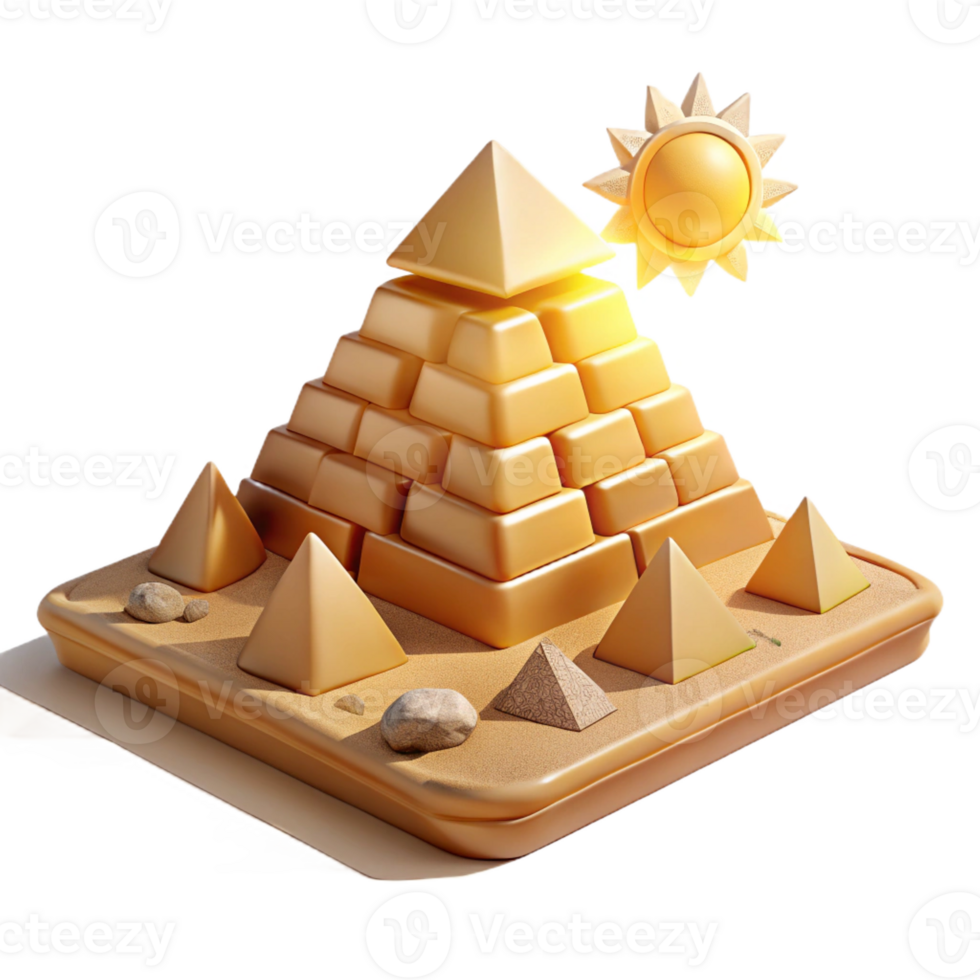 dramatic artistic Egyptian Pyramid at Sunset high resolution png