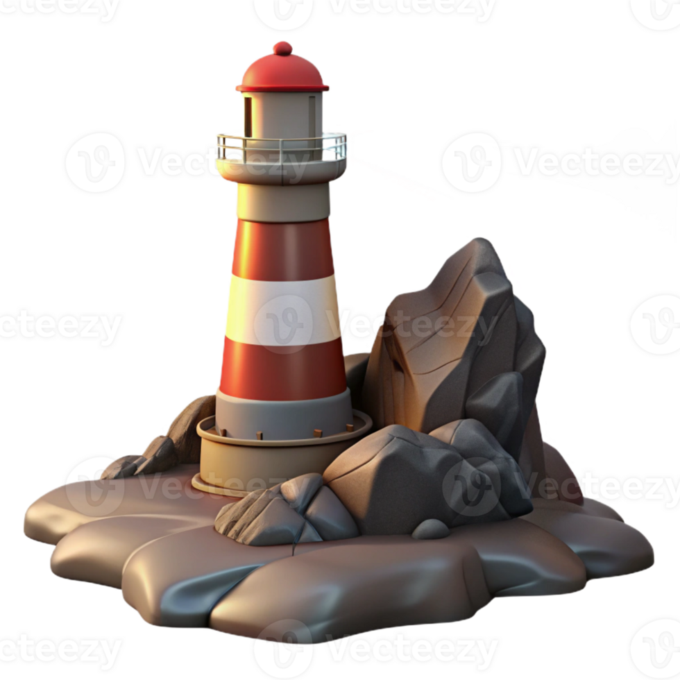 wonderful creative Lighthouse on a Rocky Cliff exclusive png