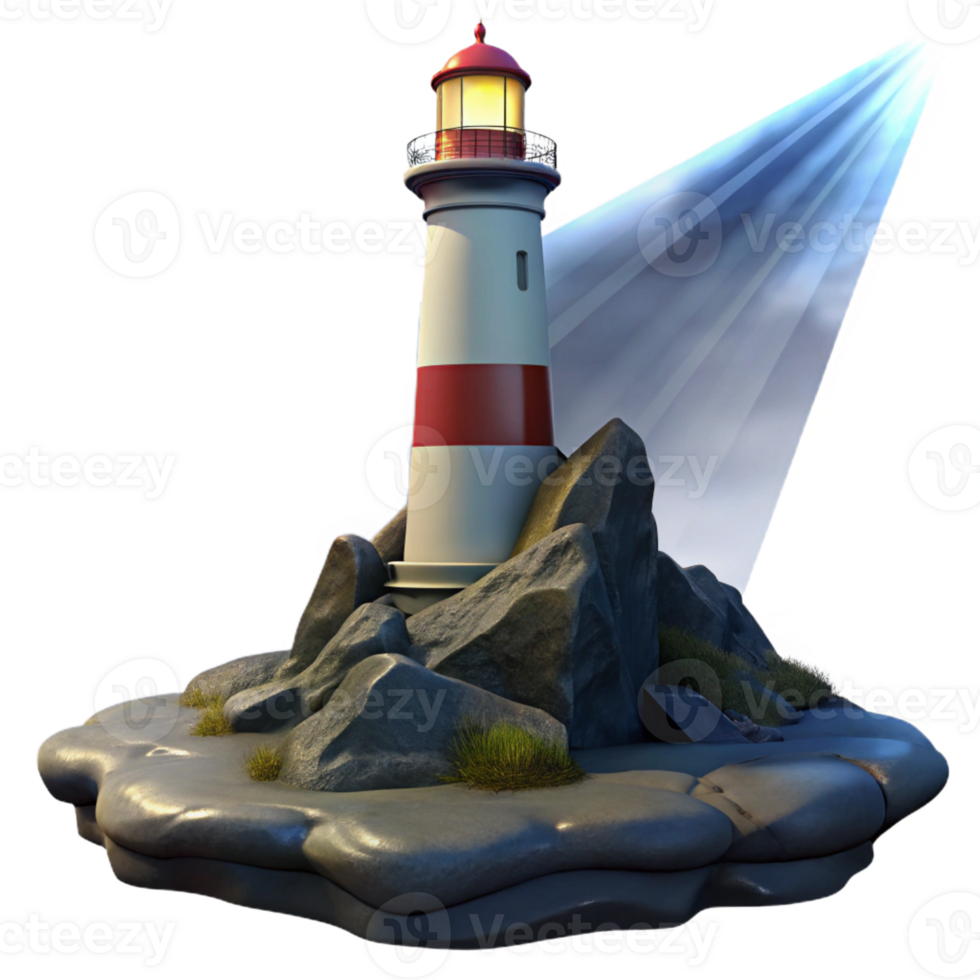 impressive artistic A Solitary Lighthouse on a Rocky Cliff D professional png