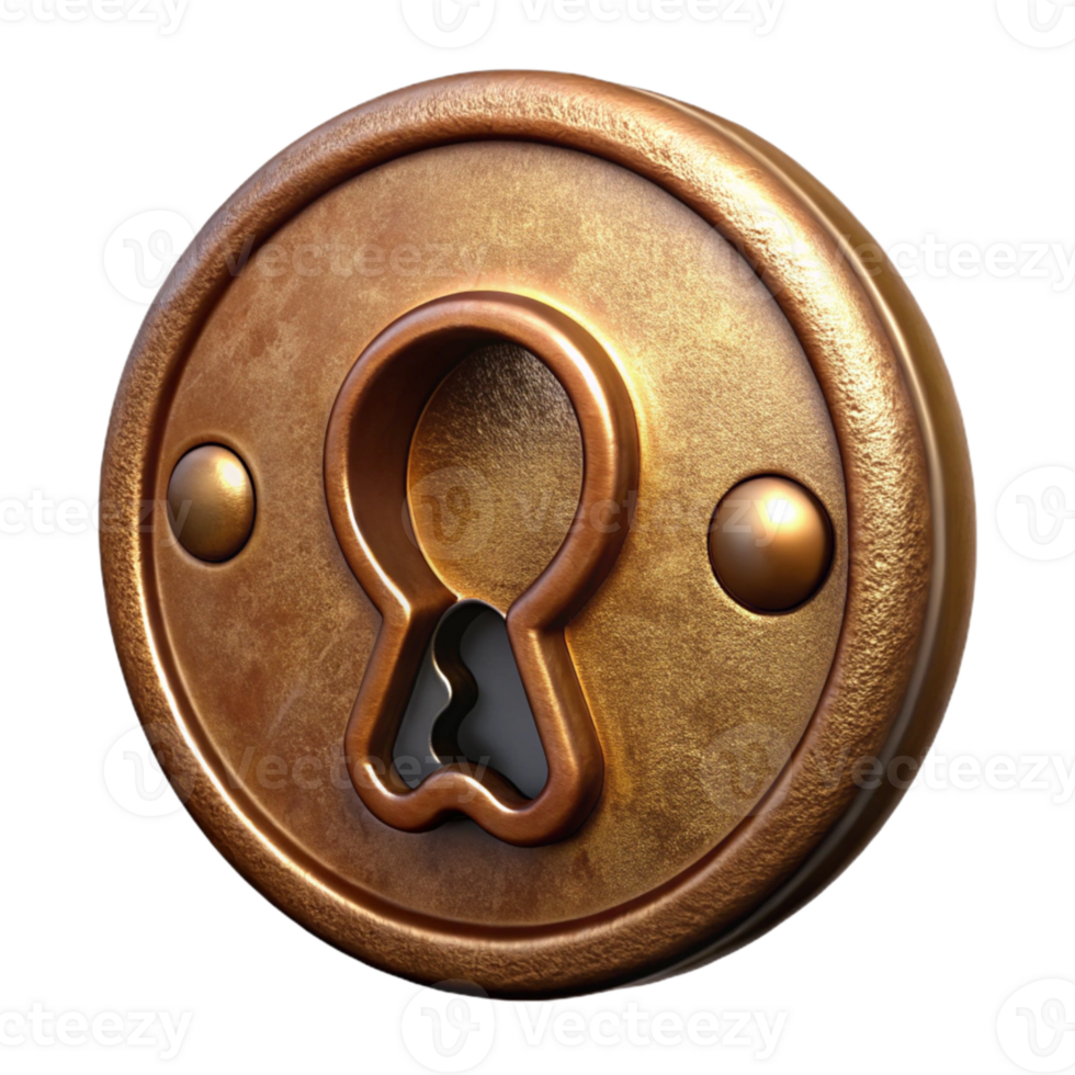 vibrant abstract Antique Brass Lock Keyhole Detail detailed png