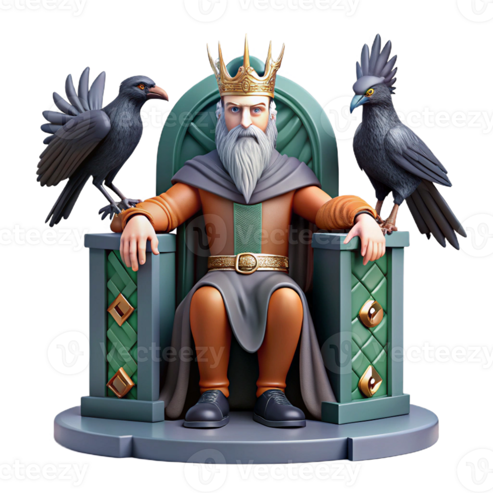 serene classic Odin the Allfather Seated on His Throne authentic png