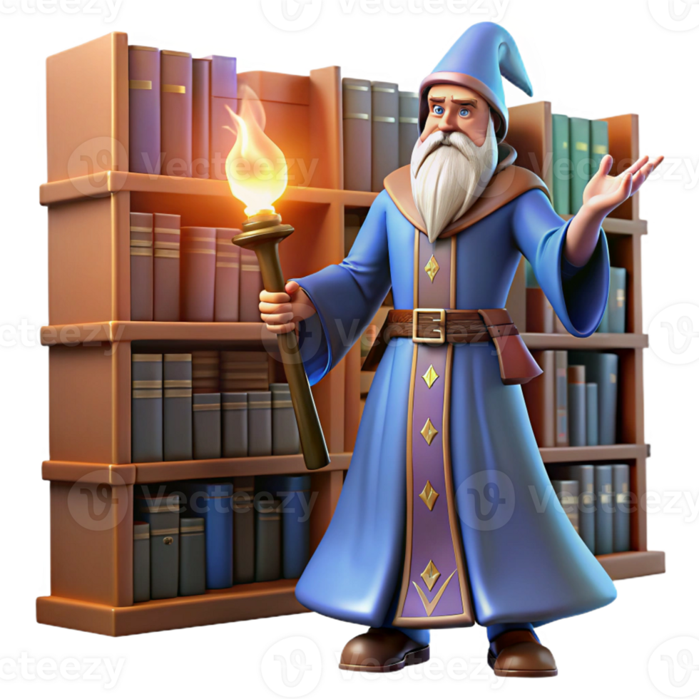 elegant abstract Wizard Casting a Spell in a Grotto 4K png