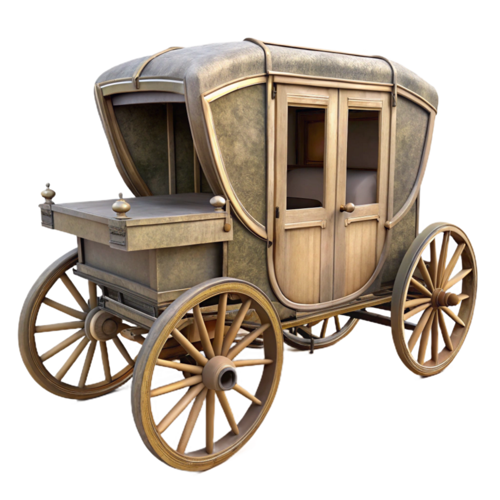 magnificent minimalist Antique Carriage Side View Transparent Background png