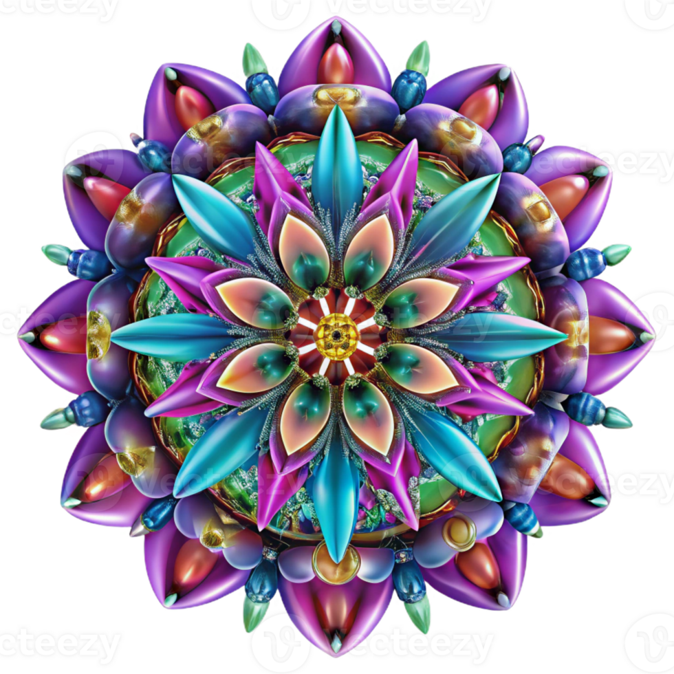 beautiful traditional A Kaleidoscopic Pattern of Fragmented Mi detailed png
