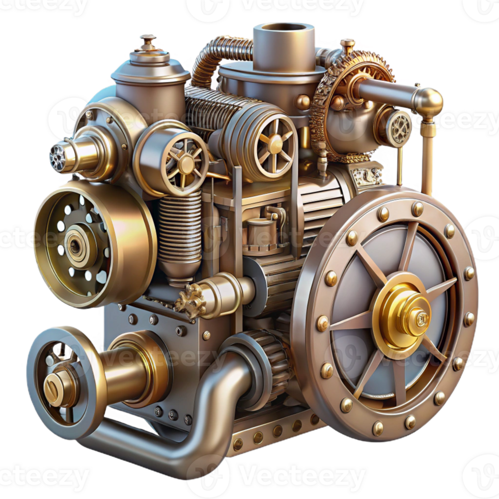 dramatic rustic A Complex Steampunk Engine Gears Turni exclusive png