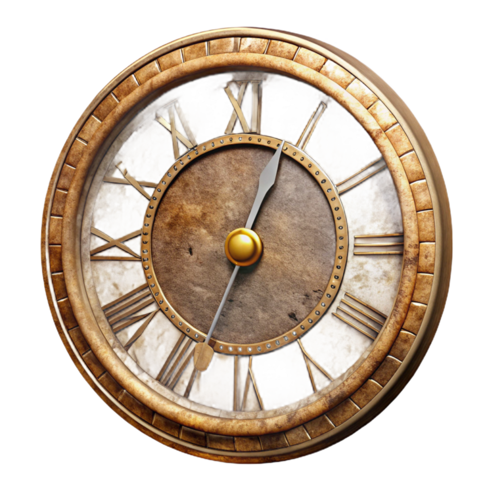extraordinary rustic Antique Clock Face Transparent Background Roman Numerals genuine png