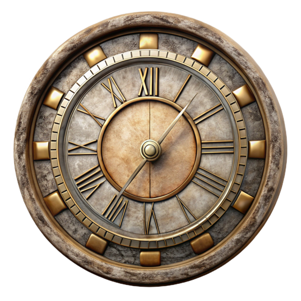 magnificent minimalist Antique Clock Face Transparent Background Roman Numerals png