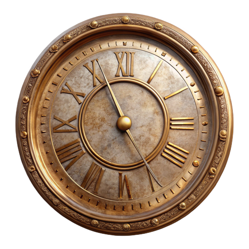 impressive traditional Antique Clock Face Transparent Background Roman Numerals exclusive png