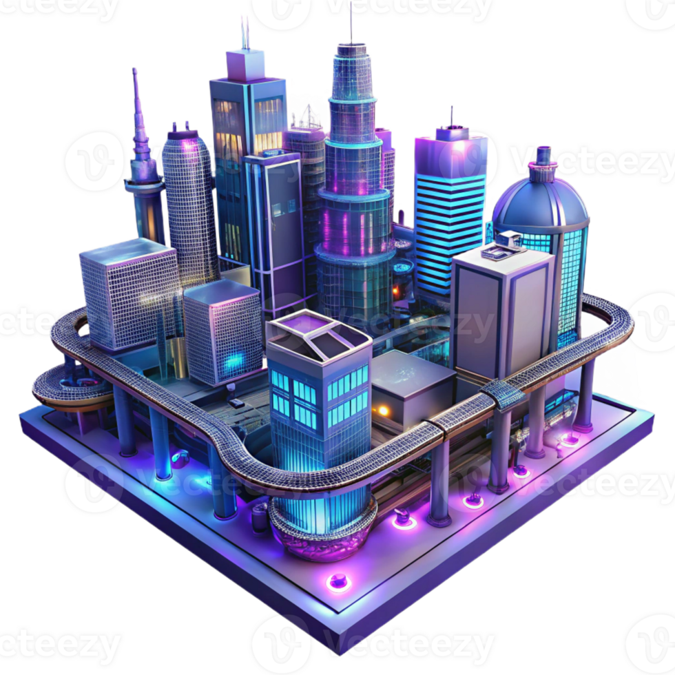 vibrant rustic A Steampunk Cityscape with Towering Buil high quality png