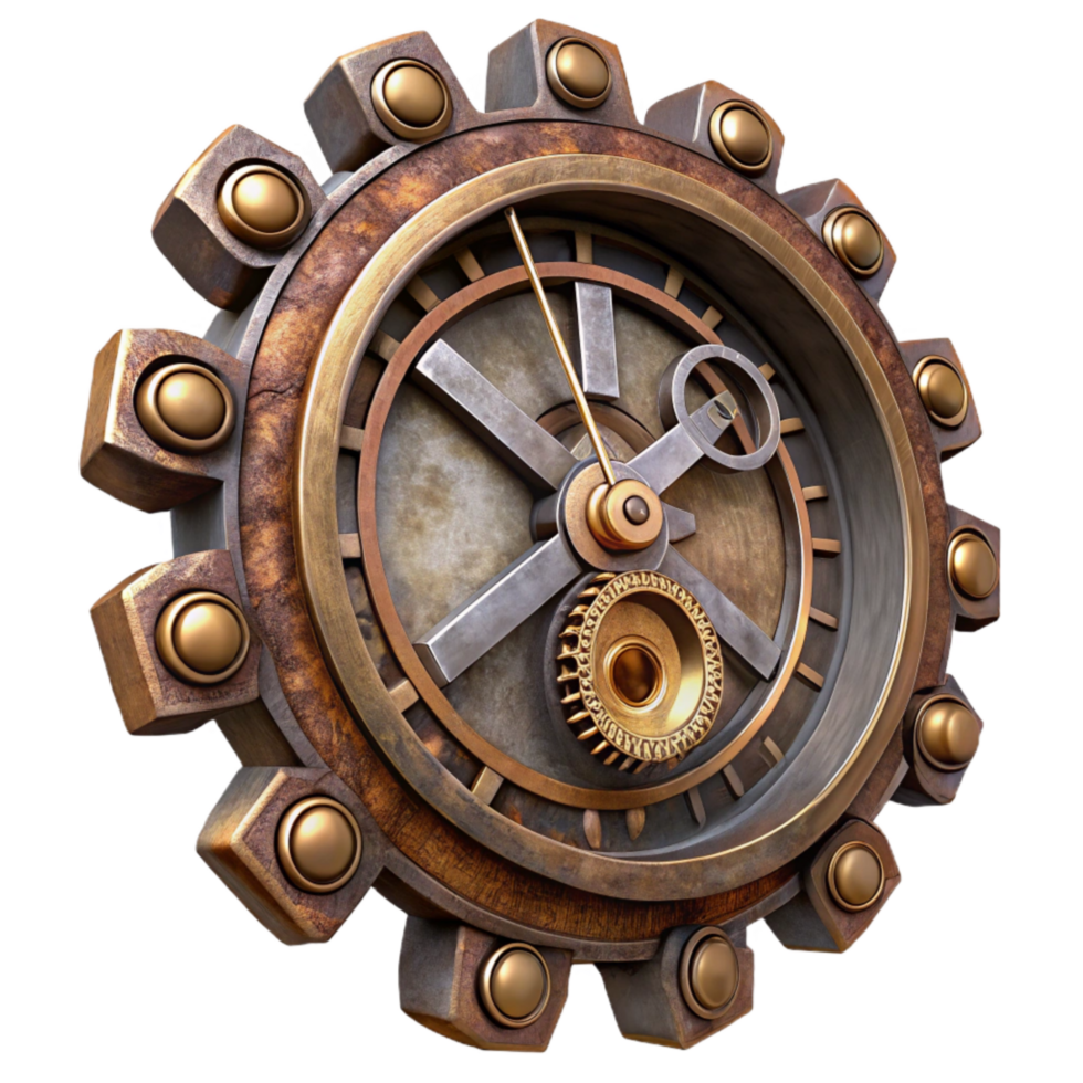 beautiful abstract Antique Clock Gears Intricate Mechanism Cutout premium png