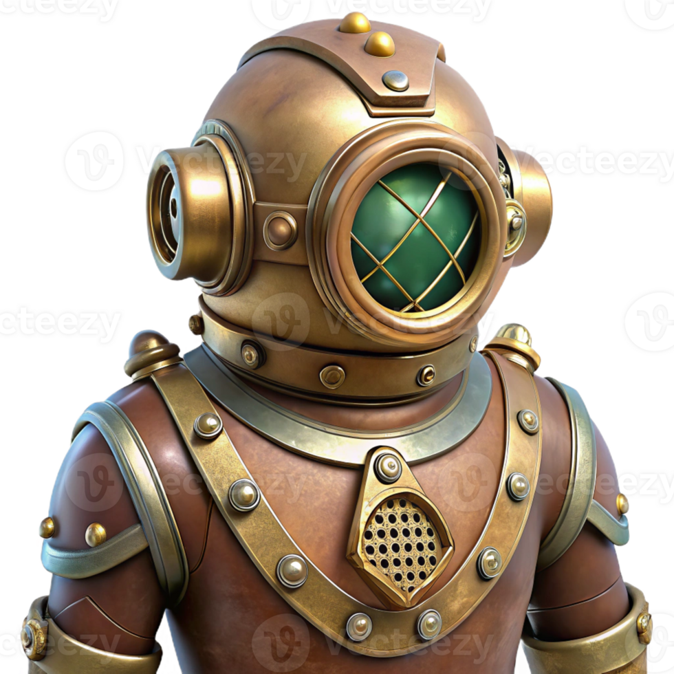 impressive contemporary A Steampunk Diving Suit Heavy Brass and R premium png