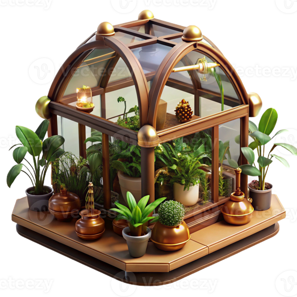 wonderful rustic A Steampunk Greenhouse Filled with Exotic original png