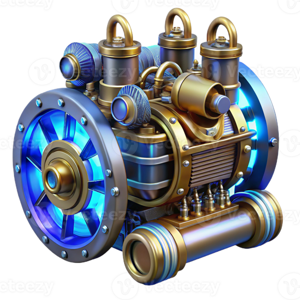 extraordinary modern A Complex Steampunk Engine Brass Pipes authentic png