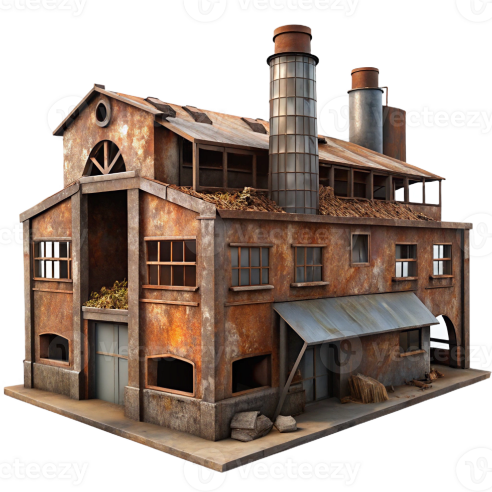 wonderful abstract A Dilapidated Factory with Broken Windows high resolution png