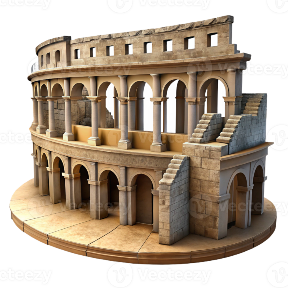 magnificent minimalist An Ancient Roman Amphitheater Crumbling high resolution png