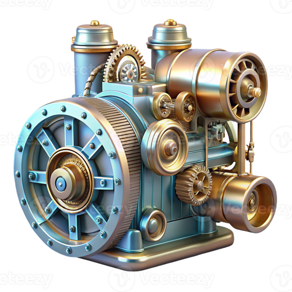 elegant classic A Complex Steampunk Engine Gears Turni 4K png