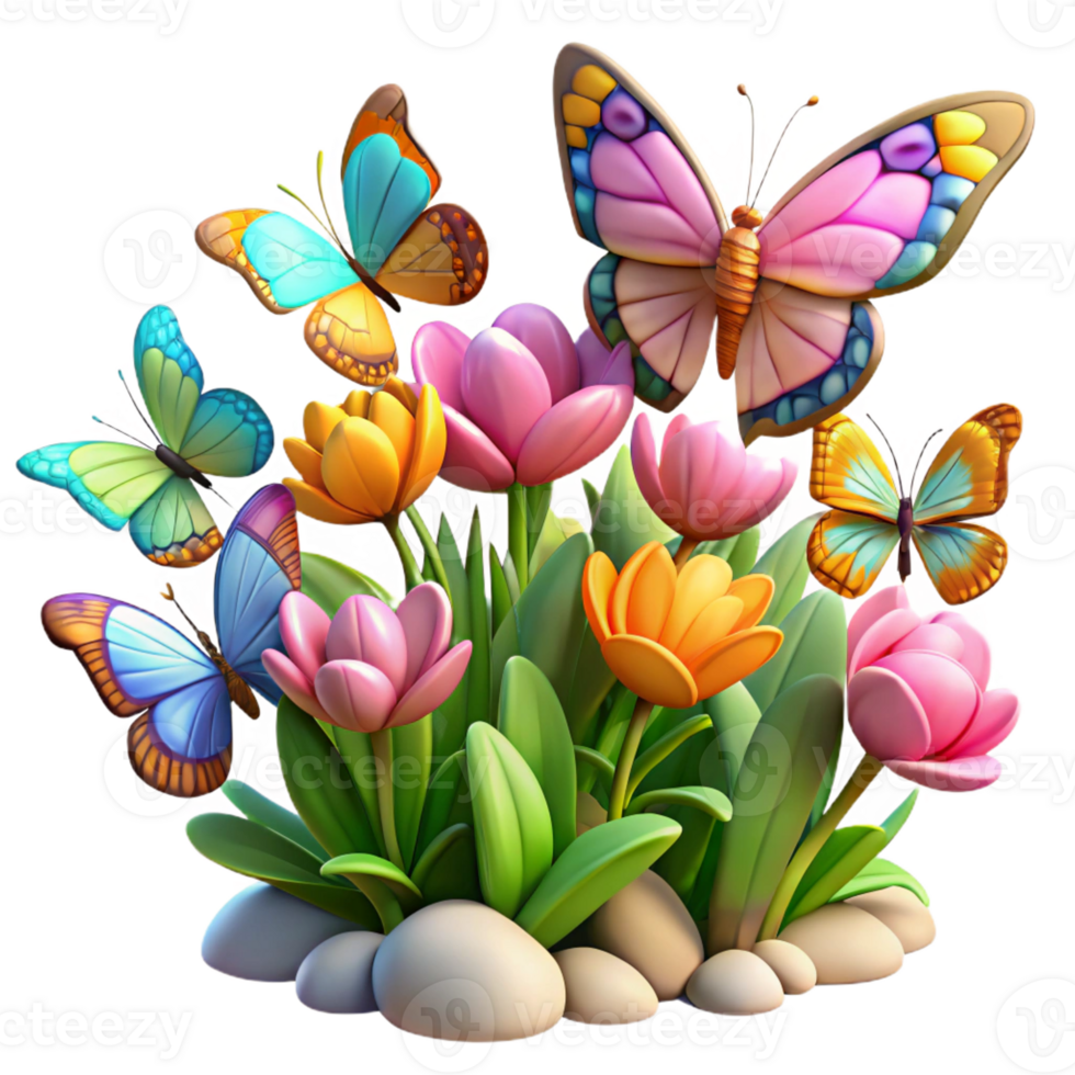 beautiful traditional A Swarm of Colorful Butterflies Flutteri original png