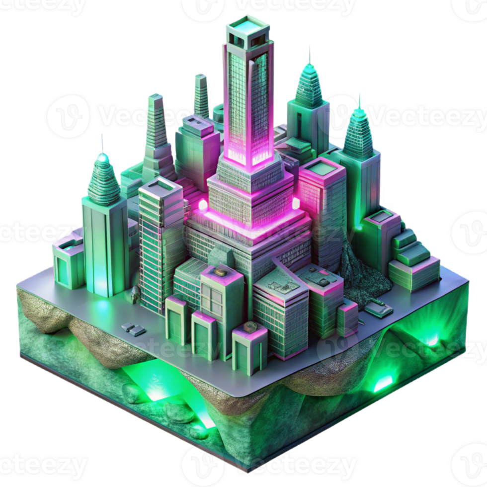 impressive vintage A Towering Cyberpunk Cityscape Built on T authentic png