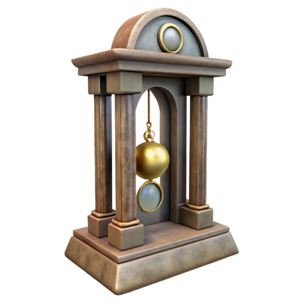 impressive rustic Antique Grandfather Clock Pendulum Swinging Cutout authentic png