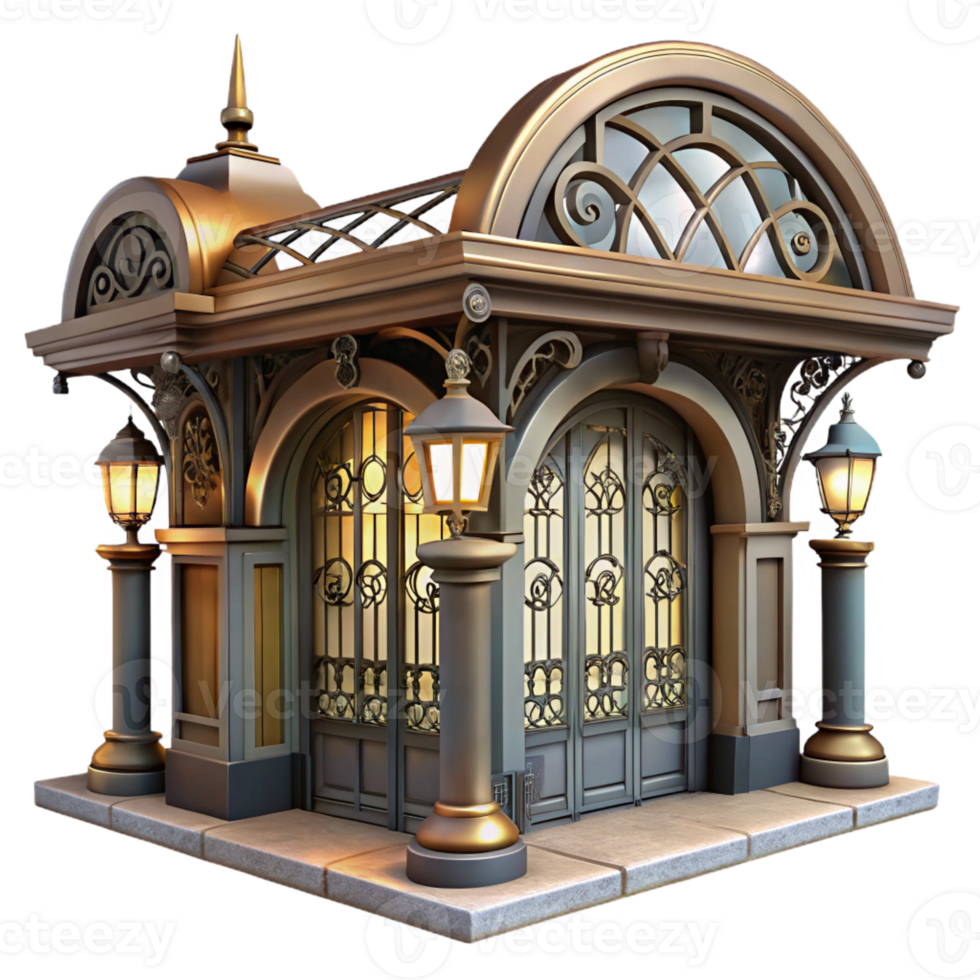 beautiful creative An Art Nouveau Metro Station Entrance I png