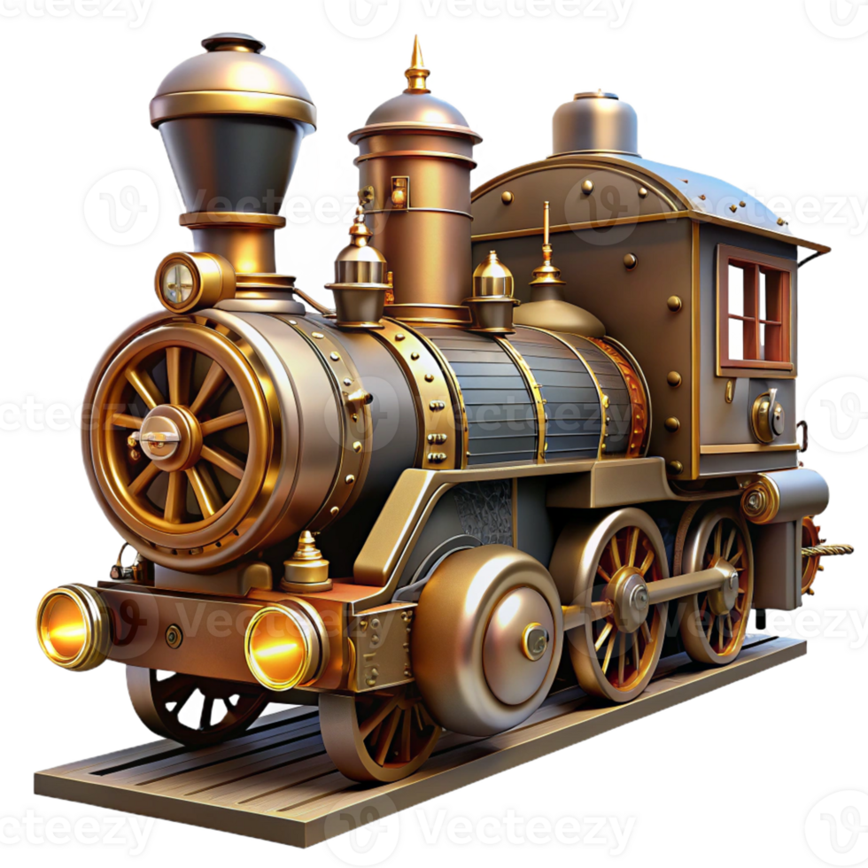dramatic abstract A Steampunk Train Intricate Engine and G high quality png