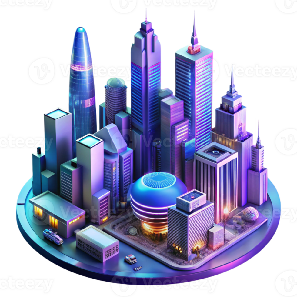 extraordinary contemporary A Futuristic Cityscape with Towering Skys genuine png