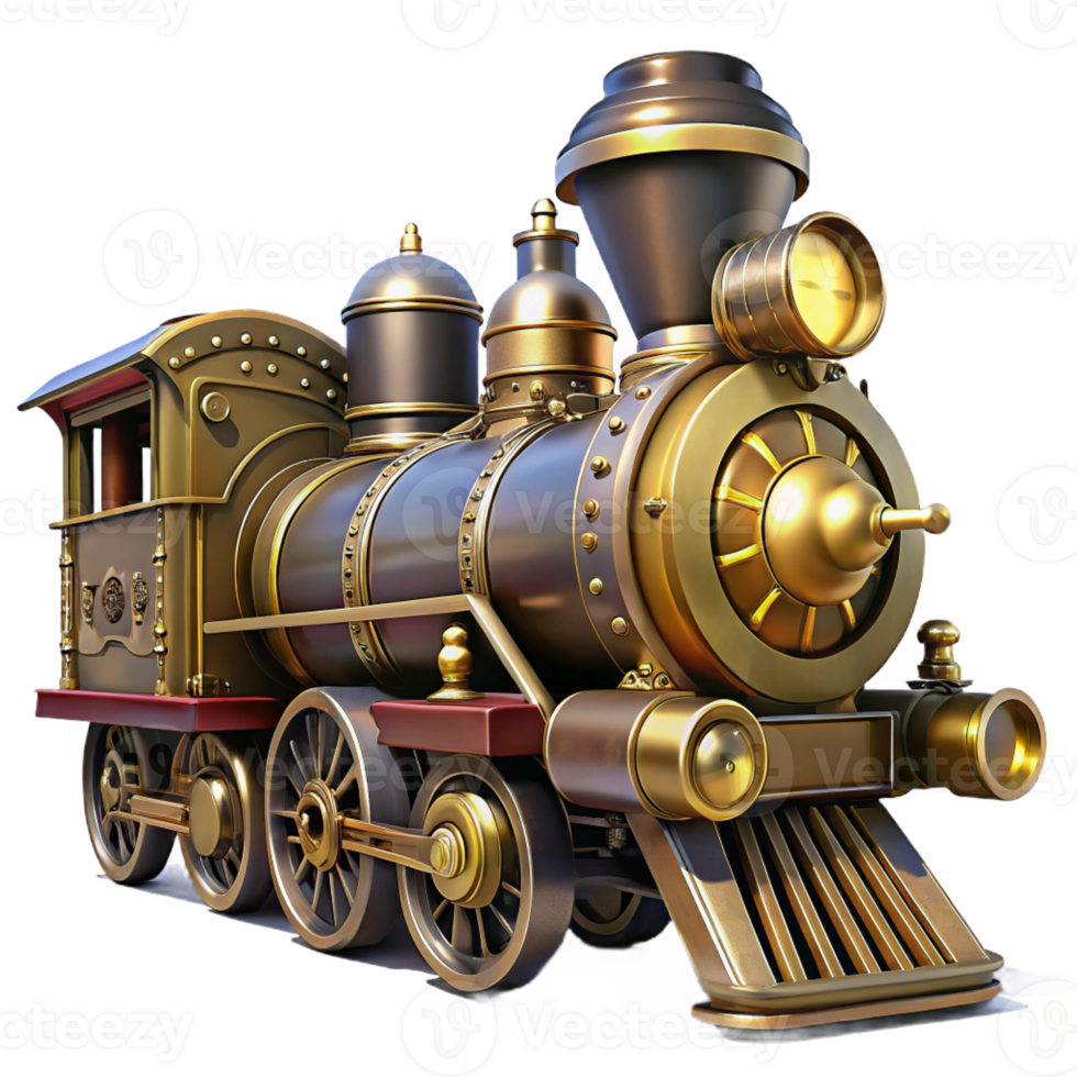 vibrant creative A Steampunk Train Intricate Engine and G detailed png