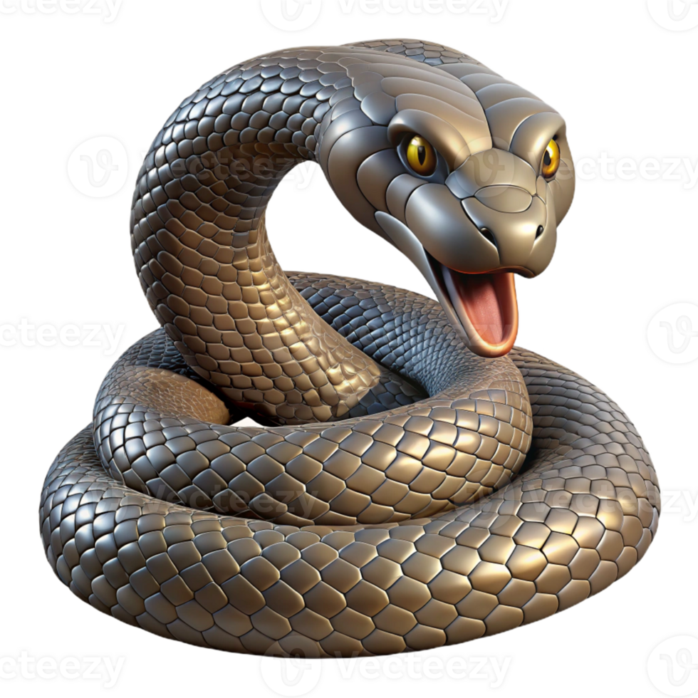 elegant classic A Coiled Rattlesnake Scales Glistening M 4K png