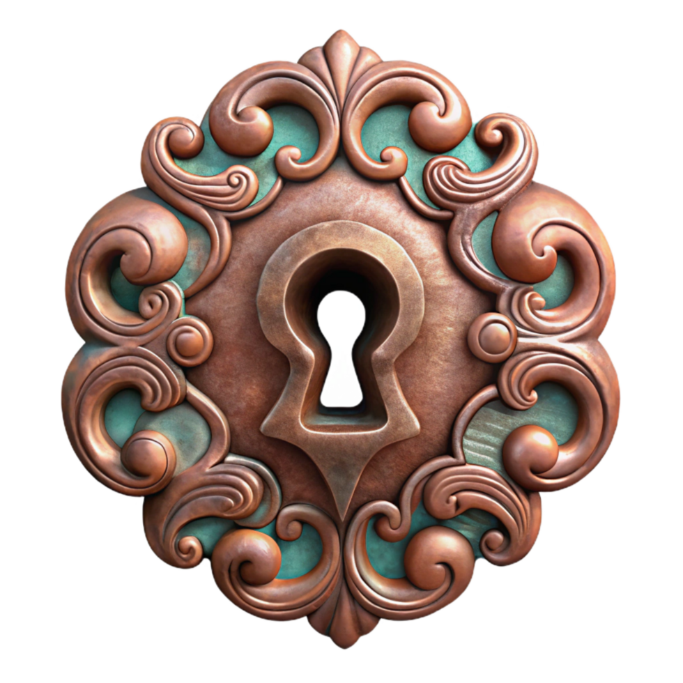 wonderful rustic Antique Keyhole Escutcheon Ornate Design png