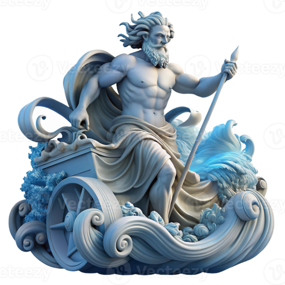 elegant rustic Poseidon Commanding a Tempestuous Sea W high resolution png