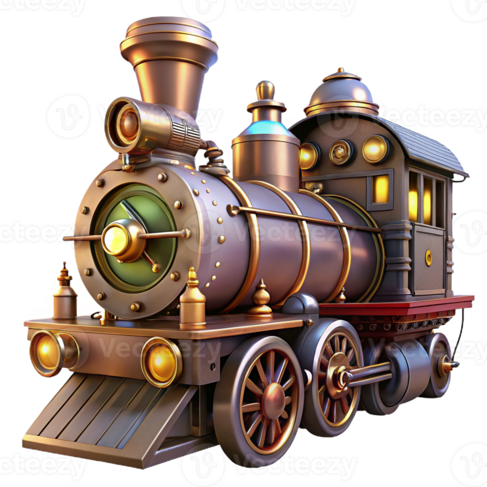extraordinary contemporary A Steampunk Train Intricate Engine and G detailed png
