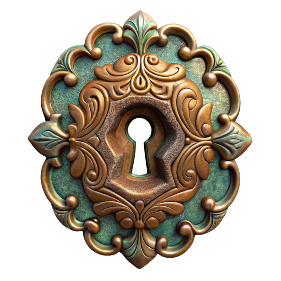 beautiful creative Antique Keyhole Escutcheon Ornate Design png