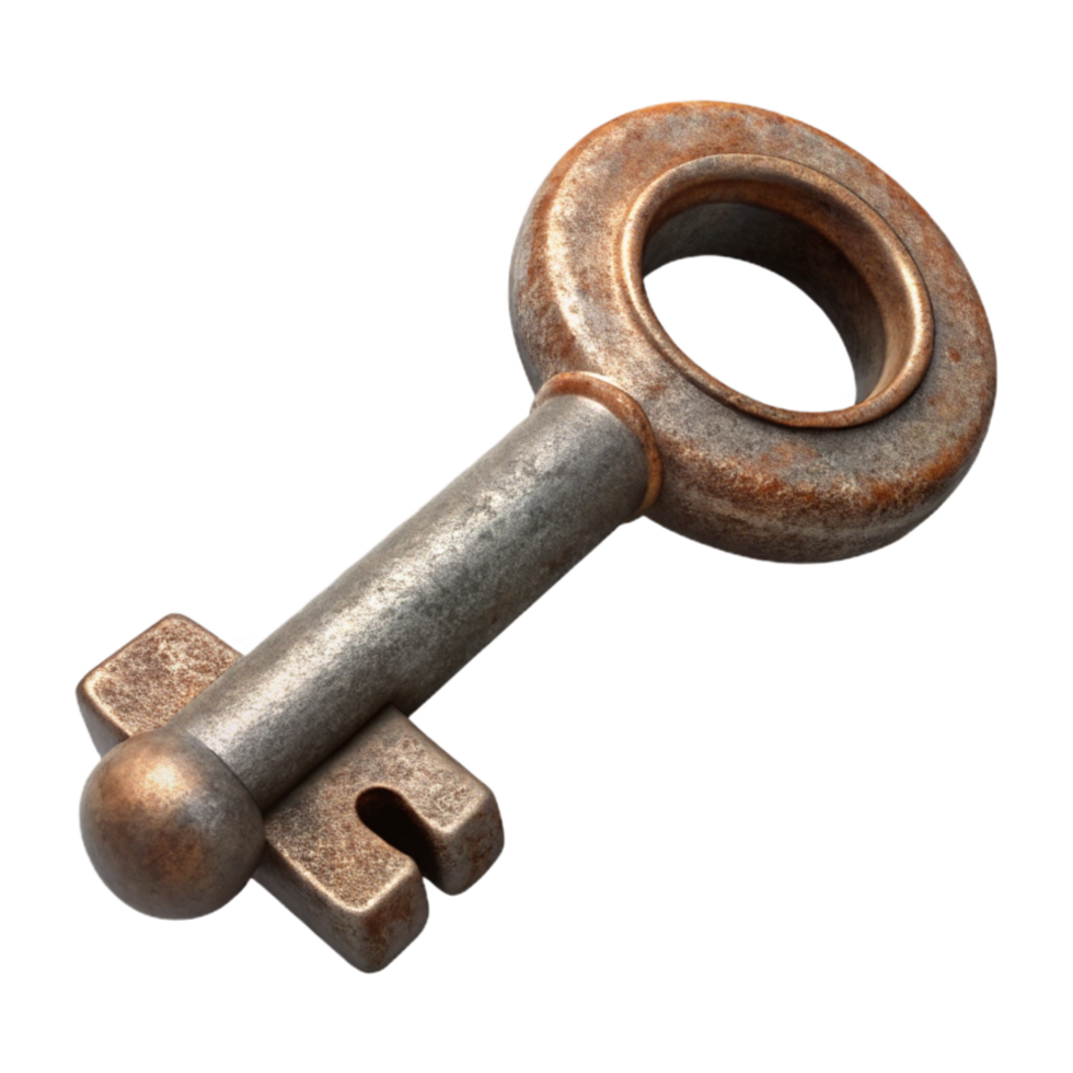vibrant minimalist Antique Key Rustic Metal Element png