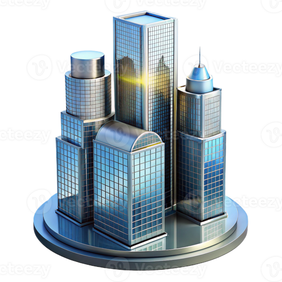 magnificent contemporary A Glass and Steel Skyscraper Reflecting T high quality png