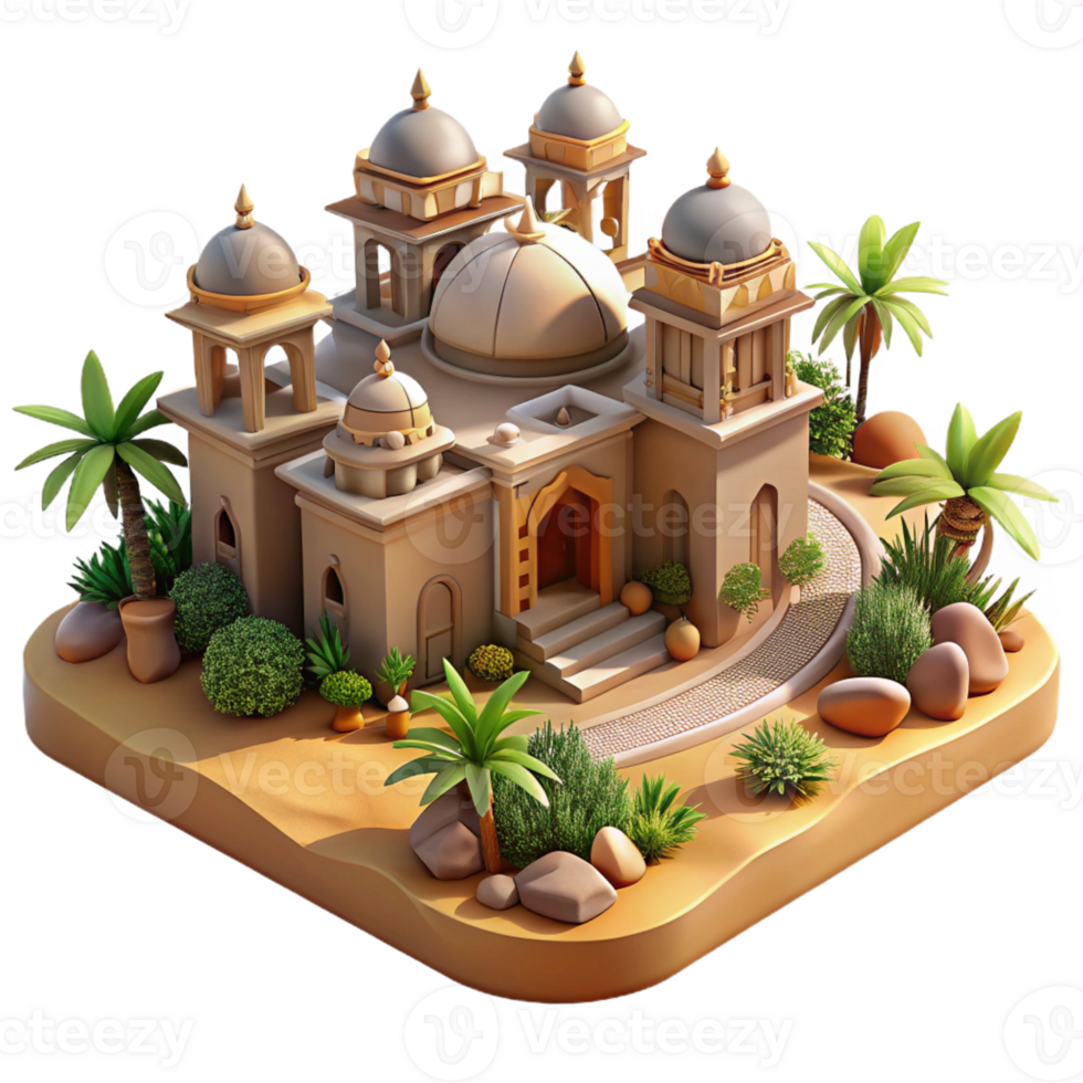 beautiful traditional A Sprawling Desert Oasis with Lush Veget exclusive png