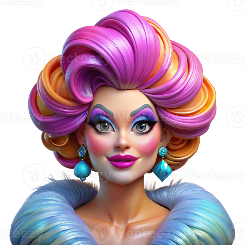 serene creative Portrait of a Glamorous Drag Queen With exclusive png